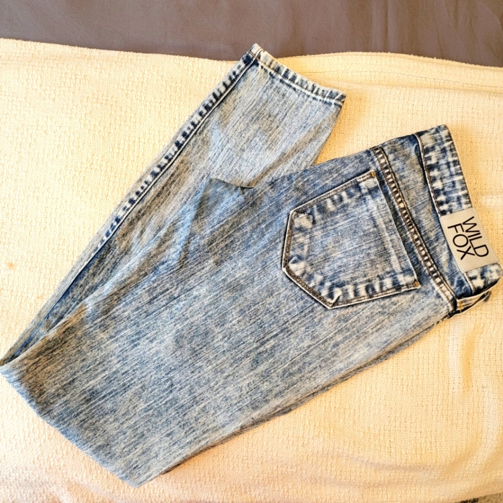 Wildfox low rise acid wash jeans